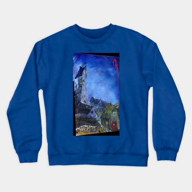 Little Arkham Ville Inspired Cthulhu Mythos Art Crewneck Sweatshirt by MooreMythos